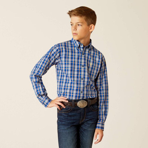 Ariat Boy's Pro Reggie Classic Fit Shirt - Royal Blue