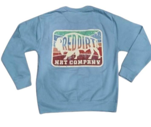 RED DIRT Red Dirt Unisex Light Blue Striped Badge Sweatshirt 