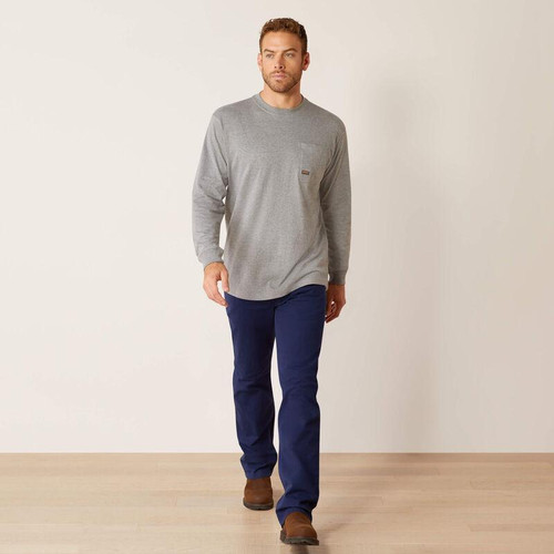 Ariat Men's Rebar Cotton Strong Chainsaw Logo T-Shirt - Heather Grey