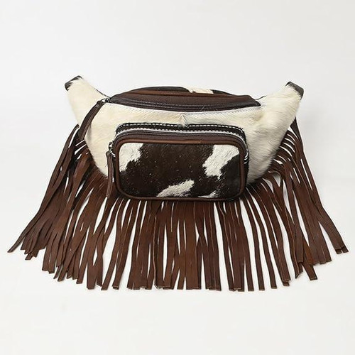 AMERICAN DARLING American Darling Ohlay Women's Brown Fanny Pack Fringe Handbag Purse 