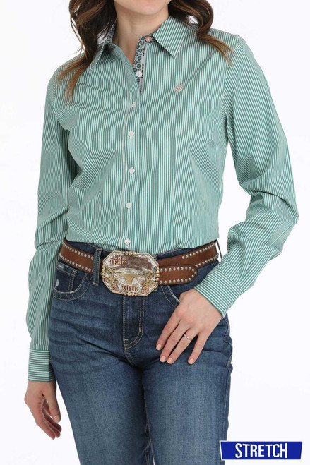 Cinch Women's Multicolor Stripe Button Down Western Shirt
