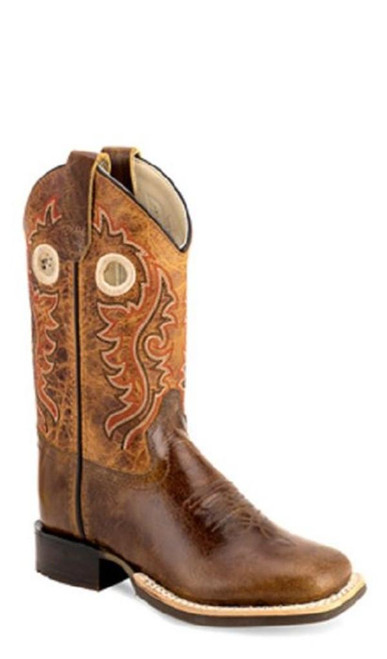 OLD WEST BOOTS Old West Kid's Brown Goodyear Broad Square Toe Boot