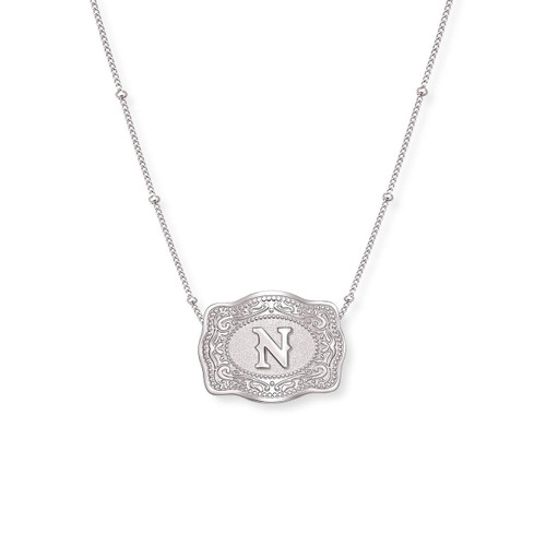 SPUR WEST SpurWest Silver Initial "N" Mini Belt Buckle Necklace 