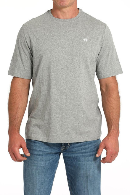Cinch Men's Gray Solid Logo Tee