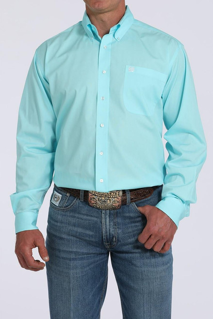Cinch Men's Turquoise Solid Western Button Down Shirt