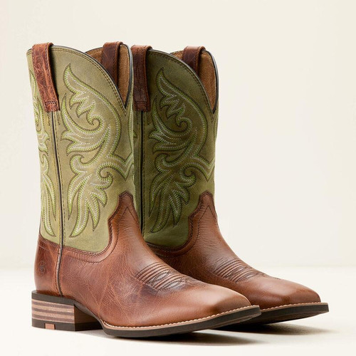 Ariat Men's Slingshot Cowboy Boots - Dark Tan/Easy Green
