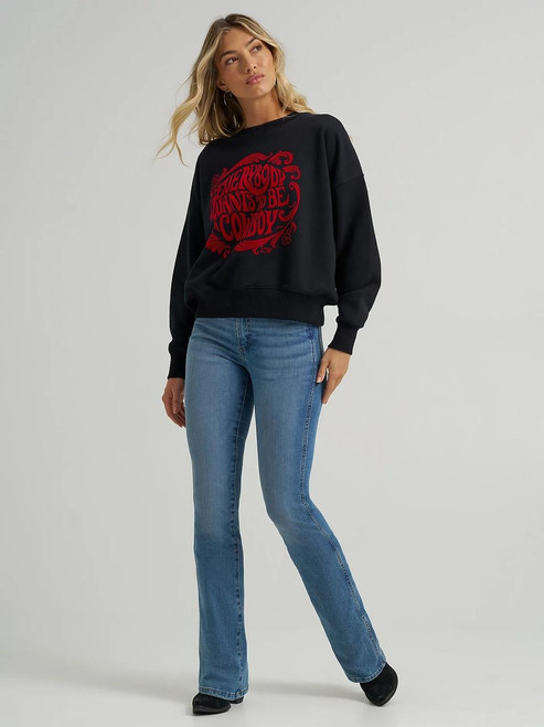 Wrangler Women's Cowboy Graphic Lainey Wilson Crewneck Pullover