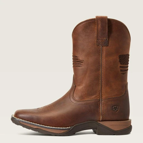 Ariat Kid's Anthem Patriot Western Boots - Distressed Brown