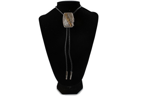 M & F M&F Western Double S Men's Black Howdy Rope Bolo Tie 