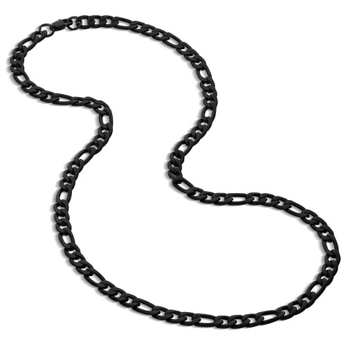 MONTANA SILVERSMITH Montana Silversmiths Men's Matte Black Midnight Onyx Figaro Chain Necklace 