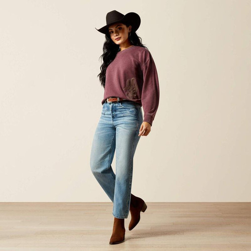 Women's Ariat Candy Ultra High Rise Cheyenne Yoke Tomboy Straight Leg Jeans