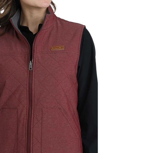 CINCH Cinch Women's Burgundy & Grey Reversible Vest 