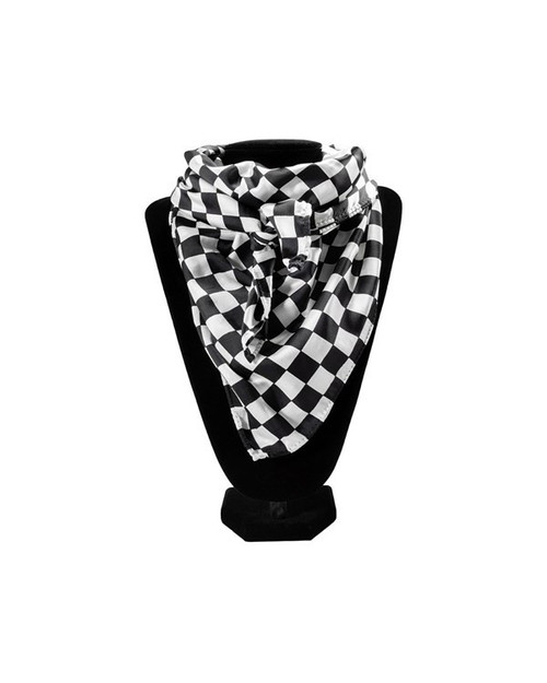 M&F Western Unisex Black & White Checkboard Print Wild Rag Scarf