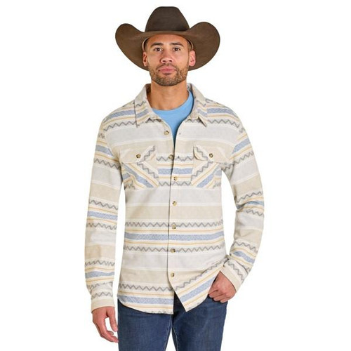 PANHANDLE SLIM Panhandle Slim Men's Natural Aztec Stripe Jacquard Shacket 