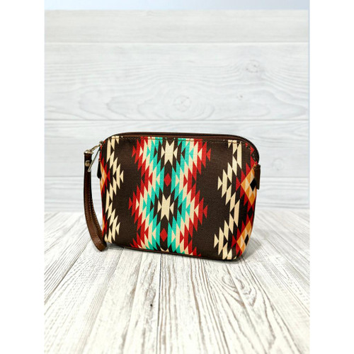 Red Dirt Women's Multicolor Southwestern Pattern Cosmetic Pouch