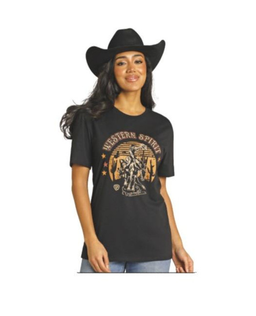 PANHANDLE SLIM Panhandle Slim Women's Black Western Spirit Tee 
