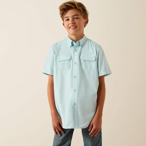 ARIAT Ariat Boy's Blue Glow Venttek Outbound Shirt 