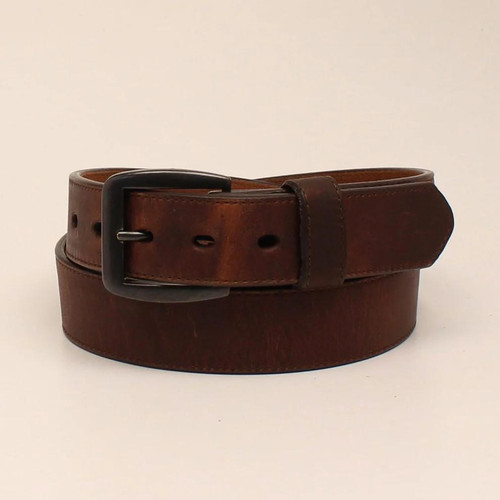 M & F M&F Western Men's Brown Solid Leather Belt 