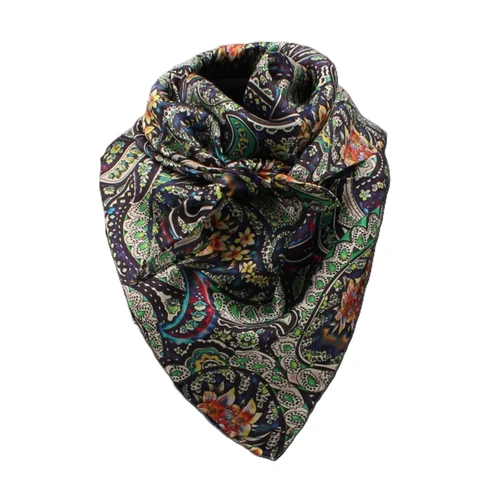 M & F M&F Western Unisex Multicolor Bright Floral & Scrolling Silk Wild Rag 