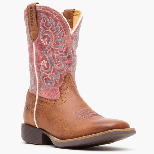 DURANGO BOOTS Durango Little Kid's Rusty Brown/Dusty Rose Shyloh Western Boots 