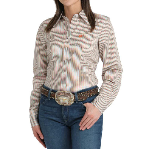 CINCH Cinch Women's Multicolor Stripe Print Button Down Shirt 
