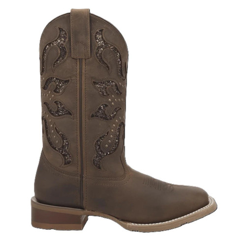 LAREDO Laredo Brown Lonestar Lace Leather Boot For Women