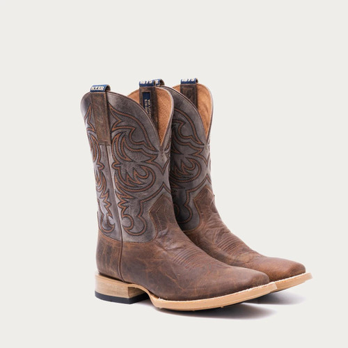 HYER BOOTS Men's Hyer Tan/Gray Bucklin Cowhide Square Toe Boot