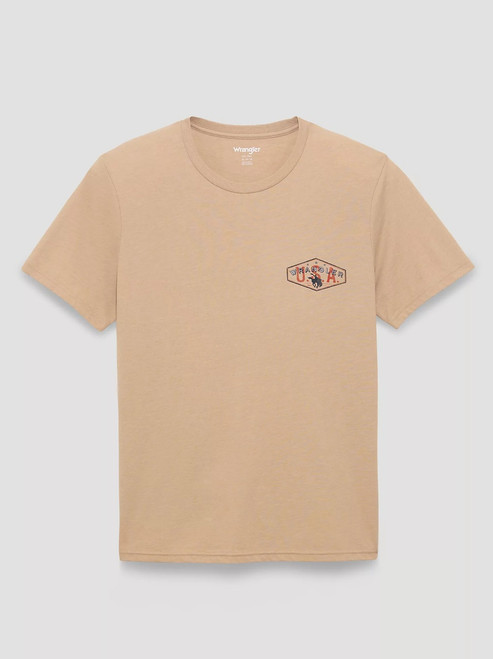 USA Wrangler Rope Back Graphic T-Shirt - Travertine Heather