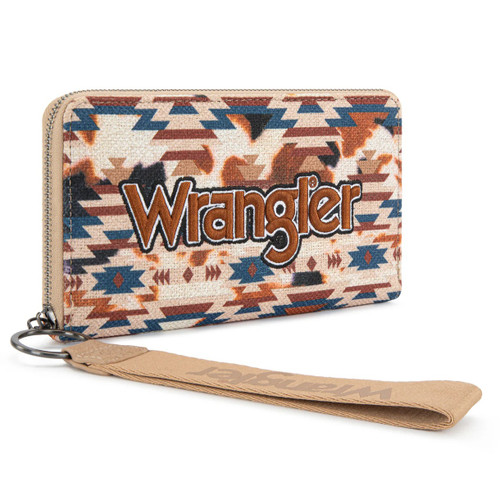 Montana West Wrangler Aztec Print Wallet - Khaki