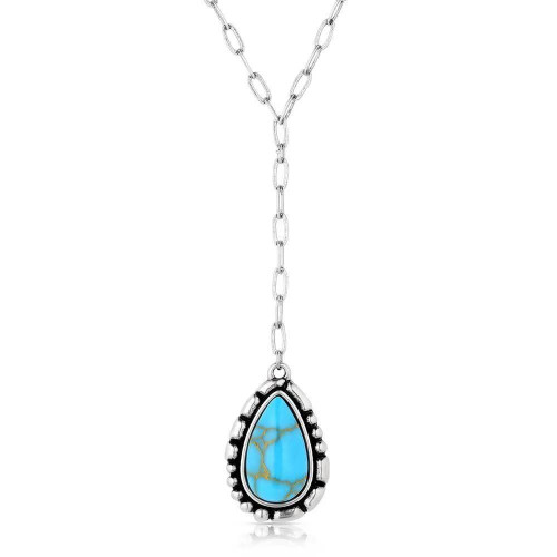 MONTANA SILVERSMITH Montana Silversmiths Prickly Pear Turquoise Women's Silver Necklace 