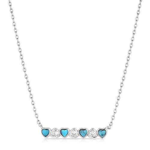 MONTANA SILVERSMITH Montana Silversmiths Alternating Hearts Women's Necklace - Silver 