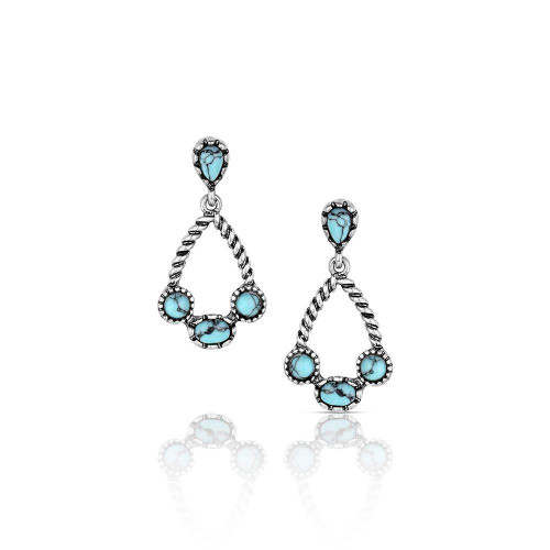 MONTANA SILVERSMITH Montana Silversmiths Wander West Turquoise Women's Earrings In Silver 