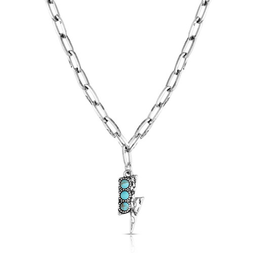 MONTANA SILVERSMITH Montana Silversmiths Desert Lightning Turquoise Women's Necklace - Silver 