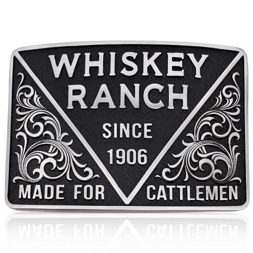 MONTANA SILVERSMITH Montana Silversmiths Silver 1906 Cattlemen Whiskey Ranch Buckle 