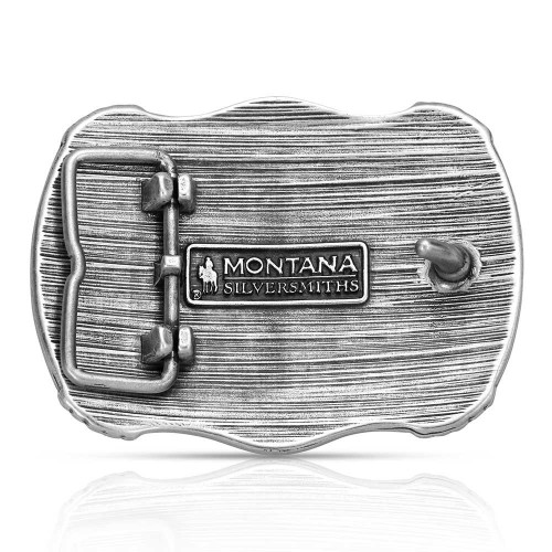 MONTANA SILVERSMITHS STETSON バックル Montana Silversmiths Silver & Gold Longhorn Legacy Belt Buckle