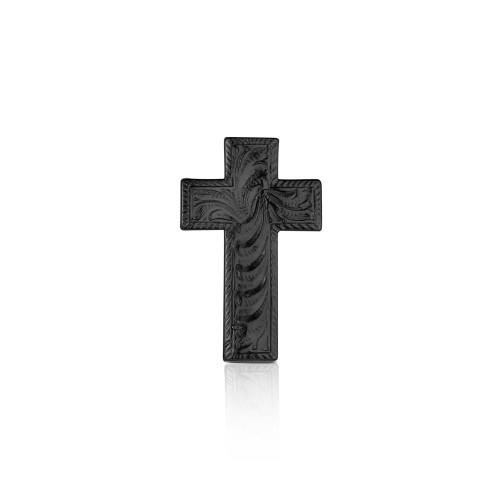 MONTANA SILVERSMITH Montana Silversmiths Dark Engraved Black Cross Hat Pin 