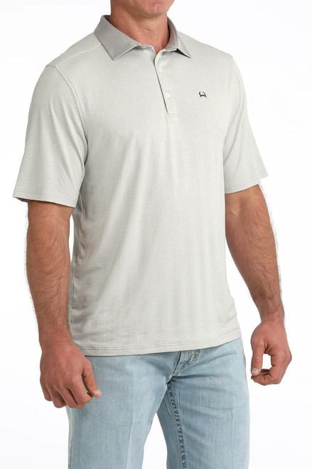CINCH Men's Cinch Light Grey Arenaflex Polo 