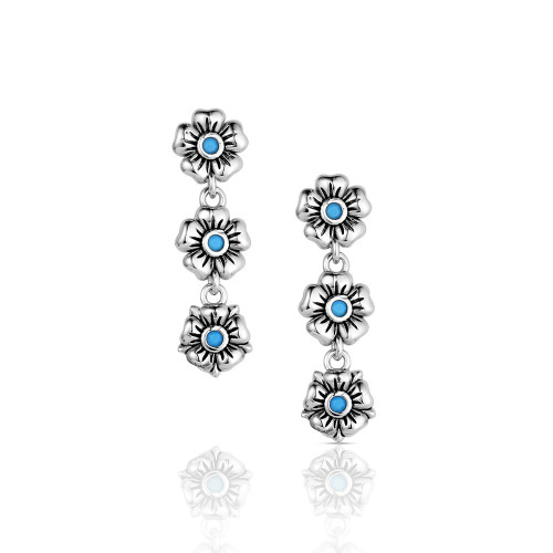 Montana Silversmiths Women's Montana Spring Floral Earrings - Silver & Turquoise