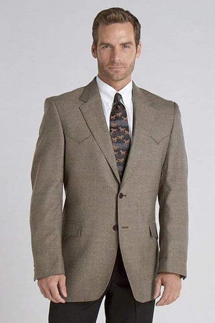 SIDRAN/BARCLAYS COMM. Circle S Men's Plano Donegal Western Sport Coat In Brown 