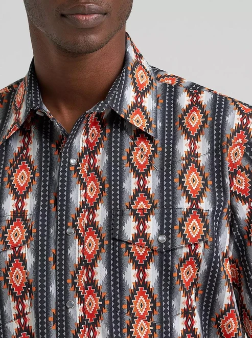 Wrangler Men's Checotah Short Sleeve Western Snap Tall Shirt