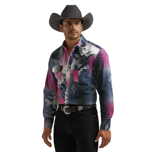 WRANGLER Wrangler Men's Multicolor Vintage Inspired Classic Fit Button Down Shirt 