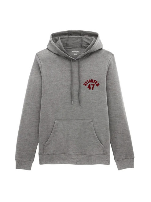 Men's Wrangler 47 Embroidered Fleece Grey Heather Hoodie