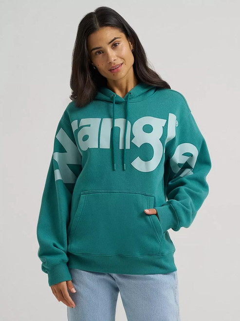 WRANGLER Wrangler Women's Wide Open Spaces Logo Hoodie - Teal Dream 