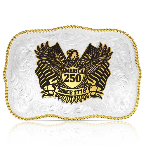 MONTANA SILVERSMITH Montana Silversmiths America's 250th Anniversary Buckle - Silver & Gold 
