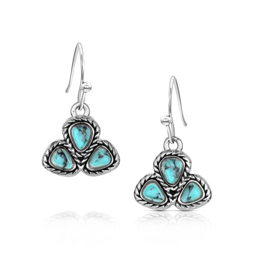 MONTANA SILVERSMITH Montana Silversmiths Dakota Skies Women's Earrings - Silver & Turquoise 