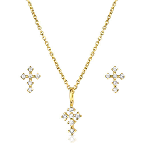 MONTANA SILVERSMITH Women's Montana Silversmiths Mighty Golden Cross Jewelry Set 