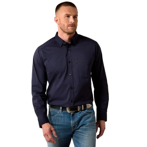 ARIAT Ariat Navy Everything Classic Fit Button Down Tall Shirt For Men 