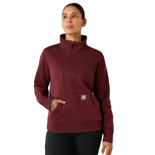 ARIAT Ariat Women's Windsor Wine Heather Traverse Funnel Neck Sweatshirt 