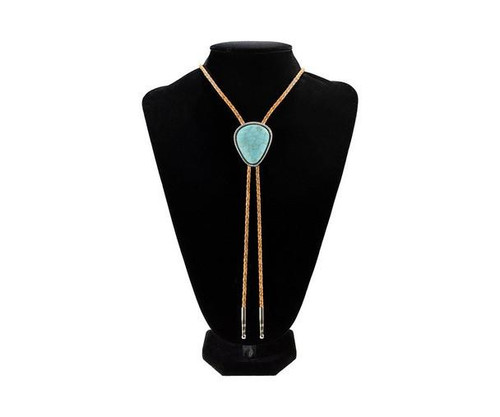 M & F M&F Western Double S Women’s Turquoise Stone Bolo Tie 