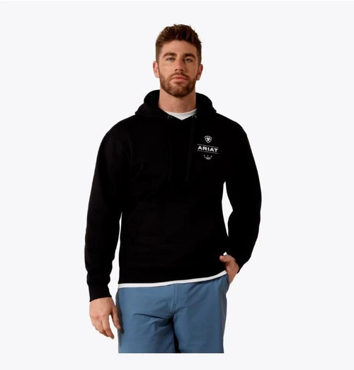 ARIAT Men's Black Ariat Diamond Tonal Hoodie 